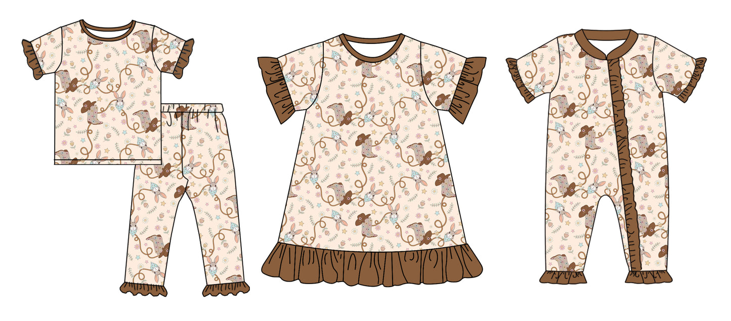 12.26 custom each style moq 5eta 4-6week Sibling Sister easter baby girl sets and dress and rompers match family design
