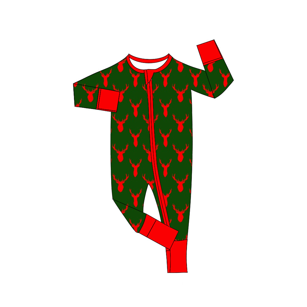 6.10 custom each style moq 5eta 4-6 week Sibling Sister deer boys pajamas outfits and romper match family design