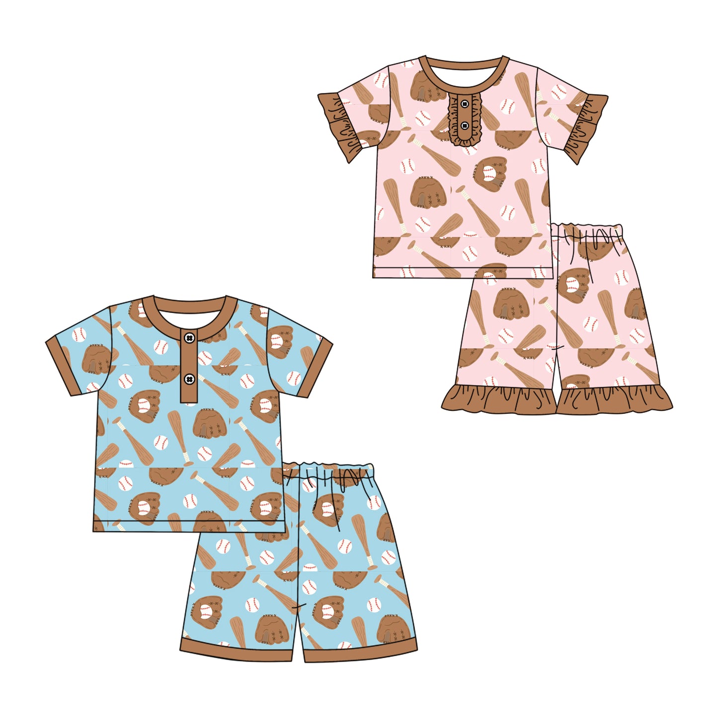 25.11.15 custom each style moq 5 eta 6-8week Sibling Sisters baseball baby girl boy clothes short sleeve shorts sets 2 match family design
