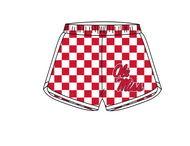 Custom moq 5 mix size milk silk summer teams Boy's Short Sleeved Red Top Plaid Shorts Set Girl's Short-Sleeved Set with Matching Swimsuits Adult Shorts