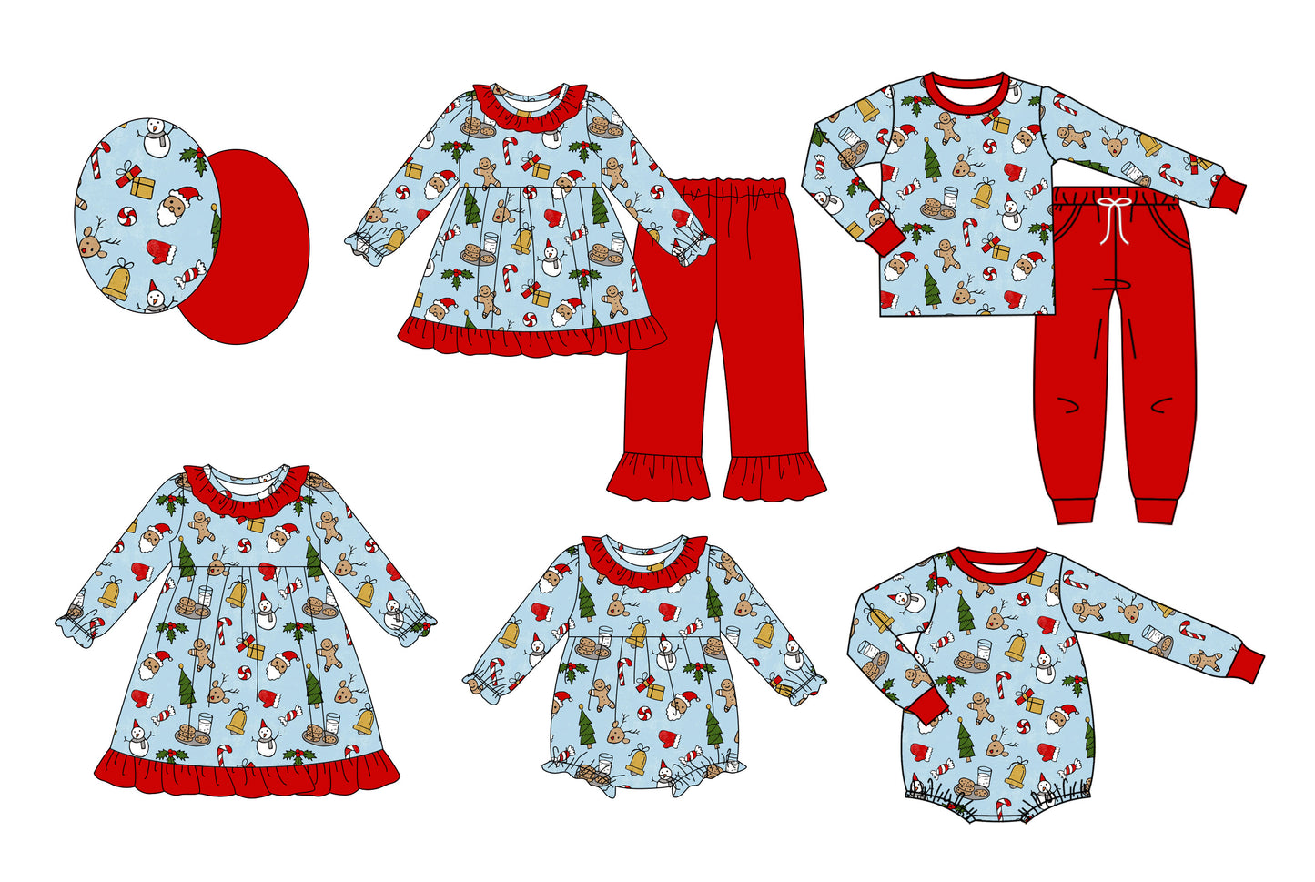 25.7.18 custom each style moq 5 eta 4-6week Sibling Sisters Christmas baby girl long sleeve pants sets 1 and sets 2 and romper 1 and romper 2 and dress match family design