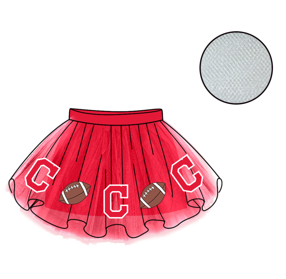 Custom moq 5 mix size milk silk summer teams Baby Girl's Red Mesh Skirt Summer Outfit Team Clothing