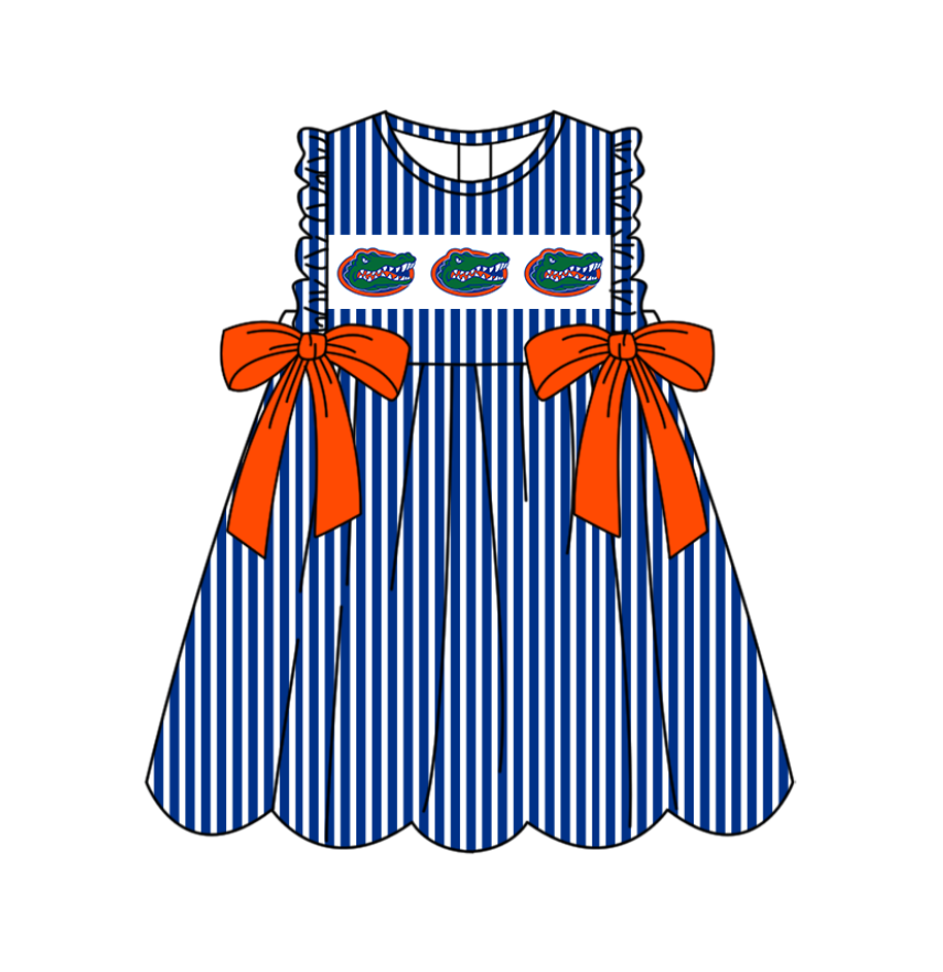 Custom moq 5 mix size milk silk baby girl clothes team summer blue sleeveless dress-25.11.25