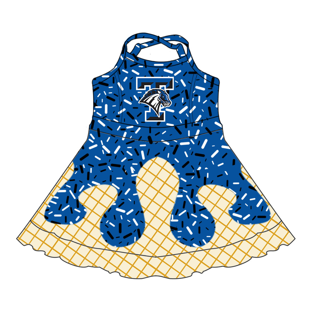 Custom moq 5 mix size milk silk baby girls clothes team bow blue hooded long sleeve tops and shorts and jacket and dress-25.7.25