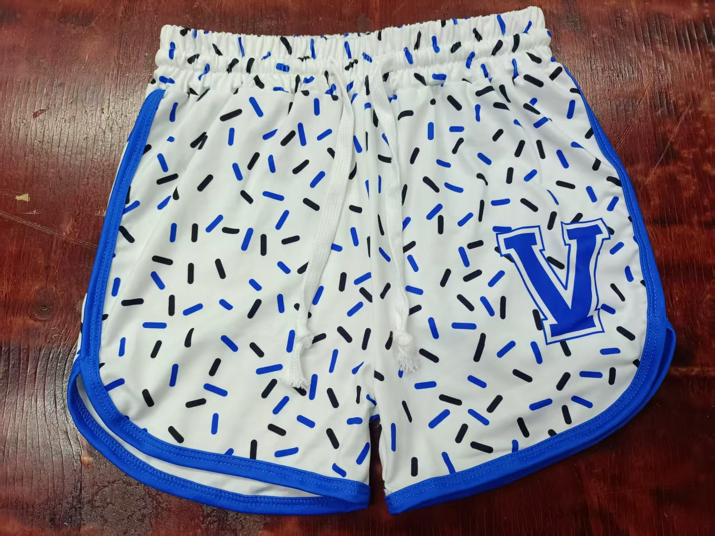 Custom moq 3 eta 6-7weeks kids clothes white and blue Beach Summer Shorts-25.5.8