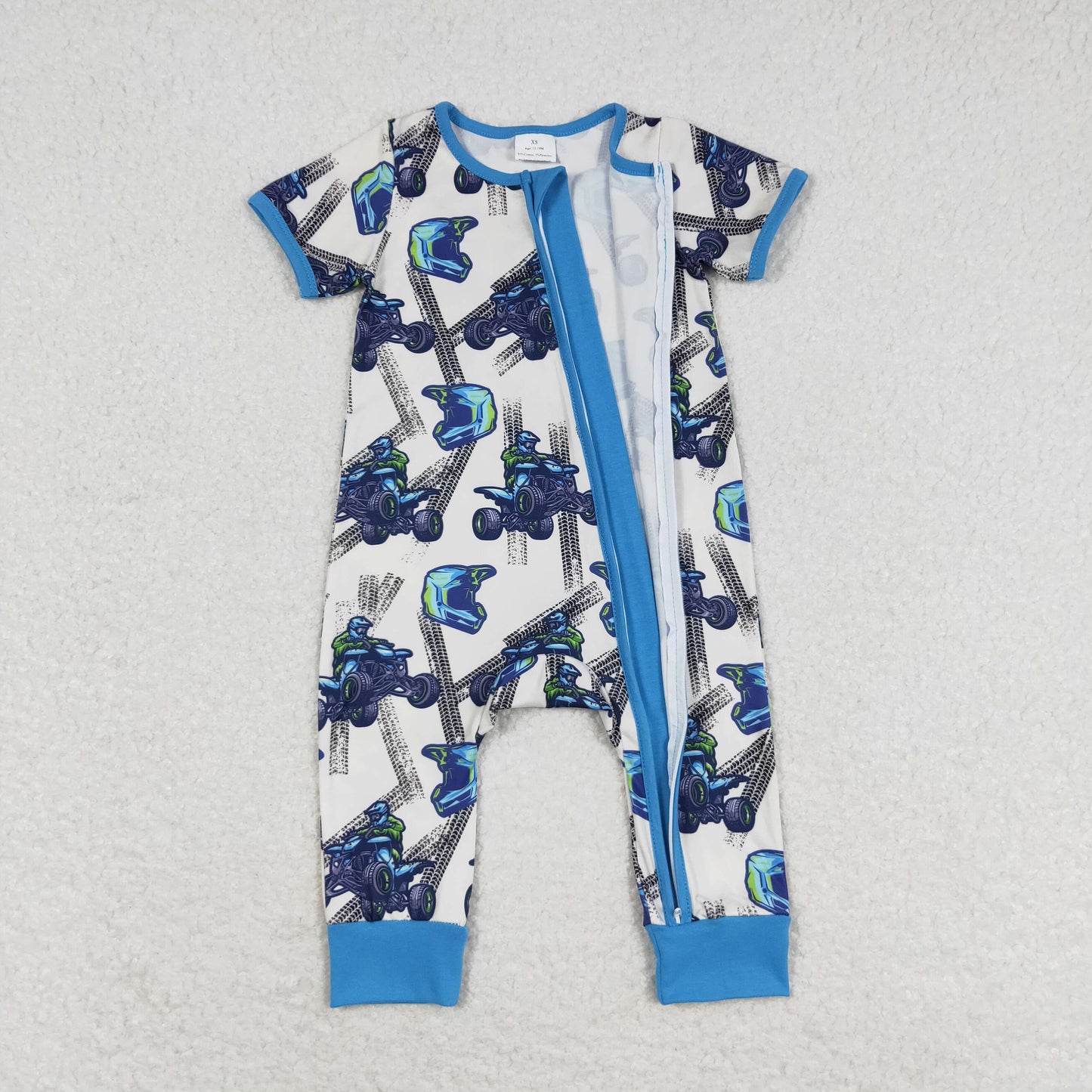 RTS NO MOQ(In Stock) SR1379 Mountain cross-country motorcycle blue zipper short-sleeved one-piece