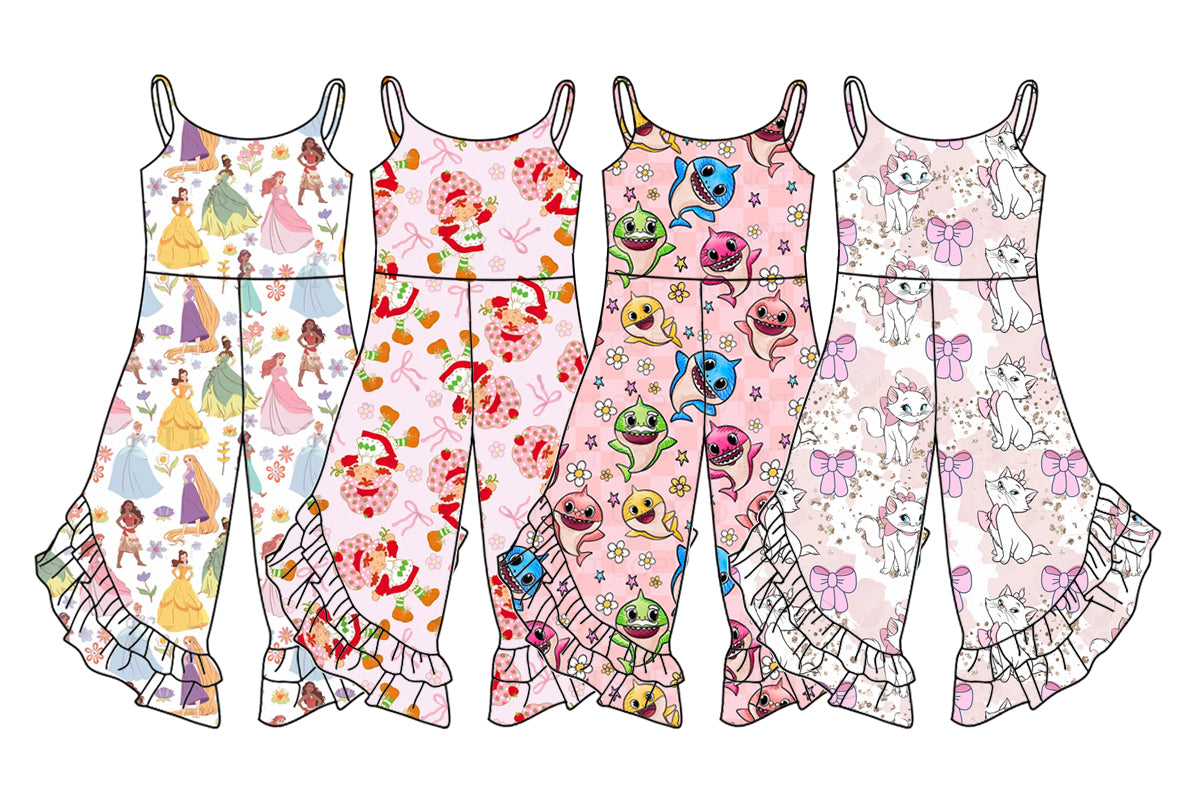 3.4 custom each style moq 5eta 4-6week Sibling Sister baby girl jumpsuit and jumpsuit 4 match family design