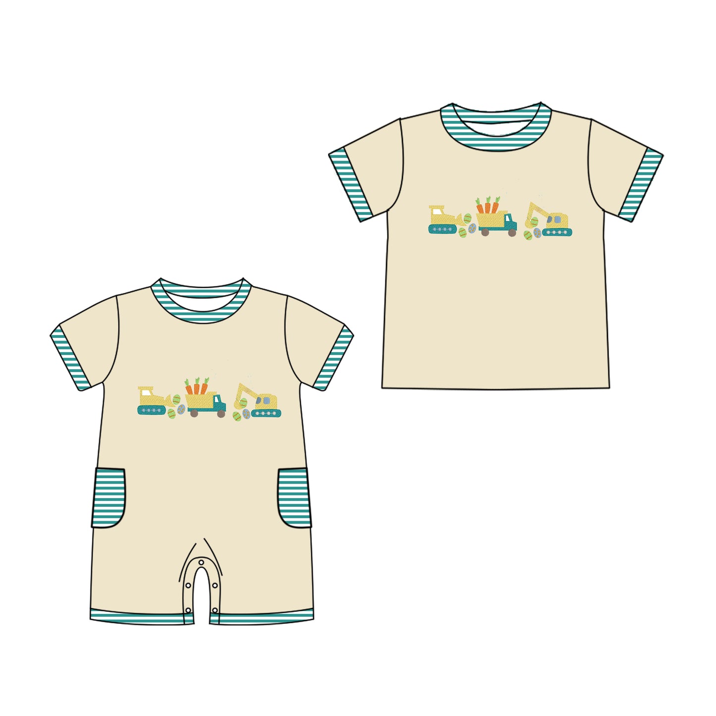 25.11.6 custom each style moq 5 eta 6-8 week Sibling Sister carrot baby boy short sleeve top and rompers match family design