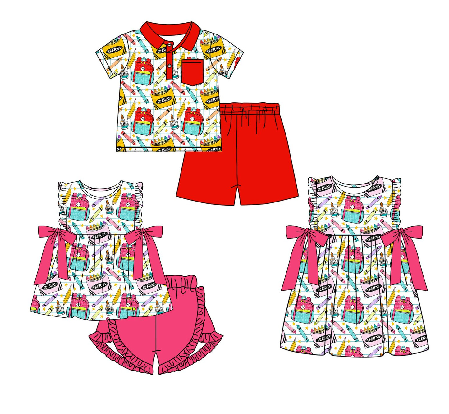 26.1.22 custom each style moq 5 eta 6-8week Sibling Sister baby short sleeve shorts sets 2 and dress match design
