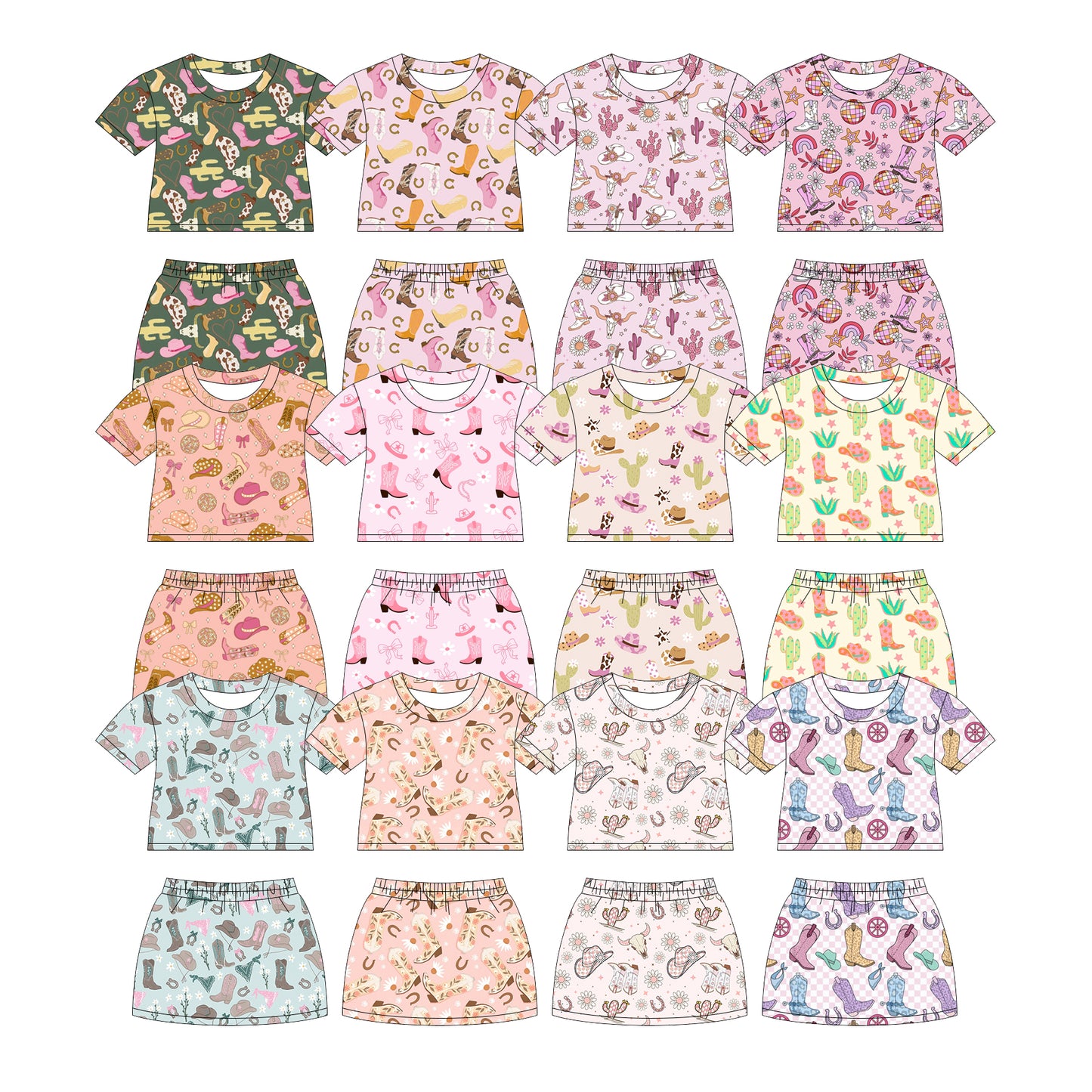 3.16 Custom moq 5 mix size Sibling Baby Girl Short-Sleeved Top And Skirt Set Cute Outfit