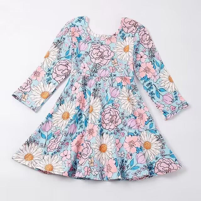 5.18custom each style moq 5eta 4-5week Girls' dresses with flower styles of prints