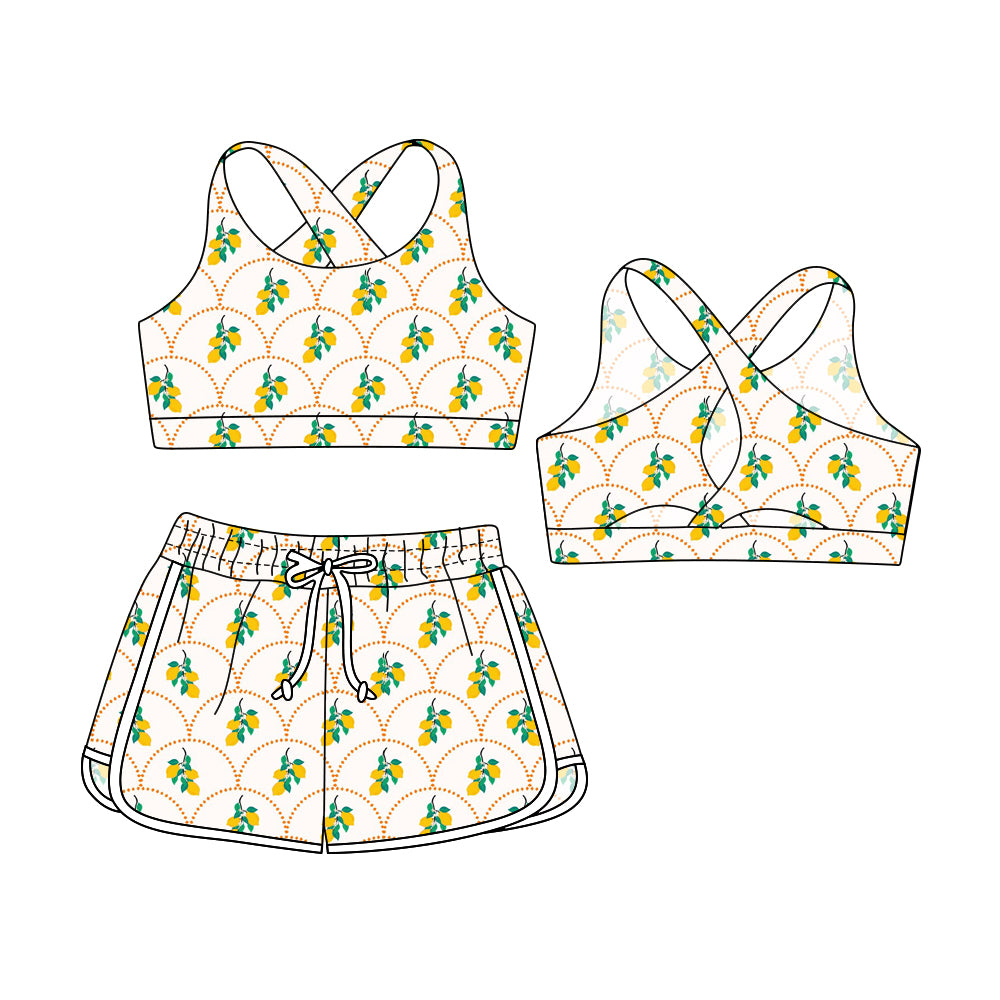 3.29 custom each style moq 5eta 4-6week Sibling Sister baby girls short sleeve set and set 2 match design