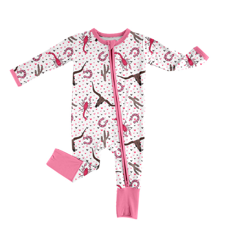 10.23 custom each style moq 5eta 4-6week Sibling cow head pink baby girls sets and rompers match family design