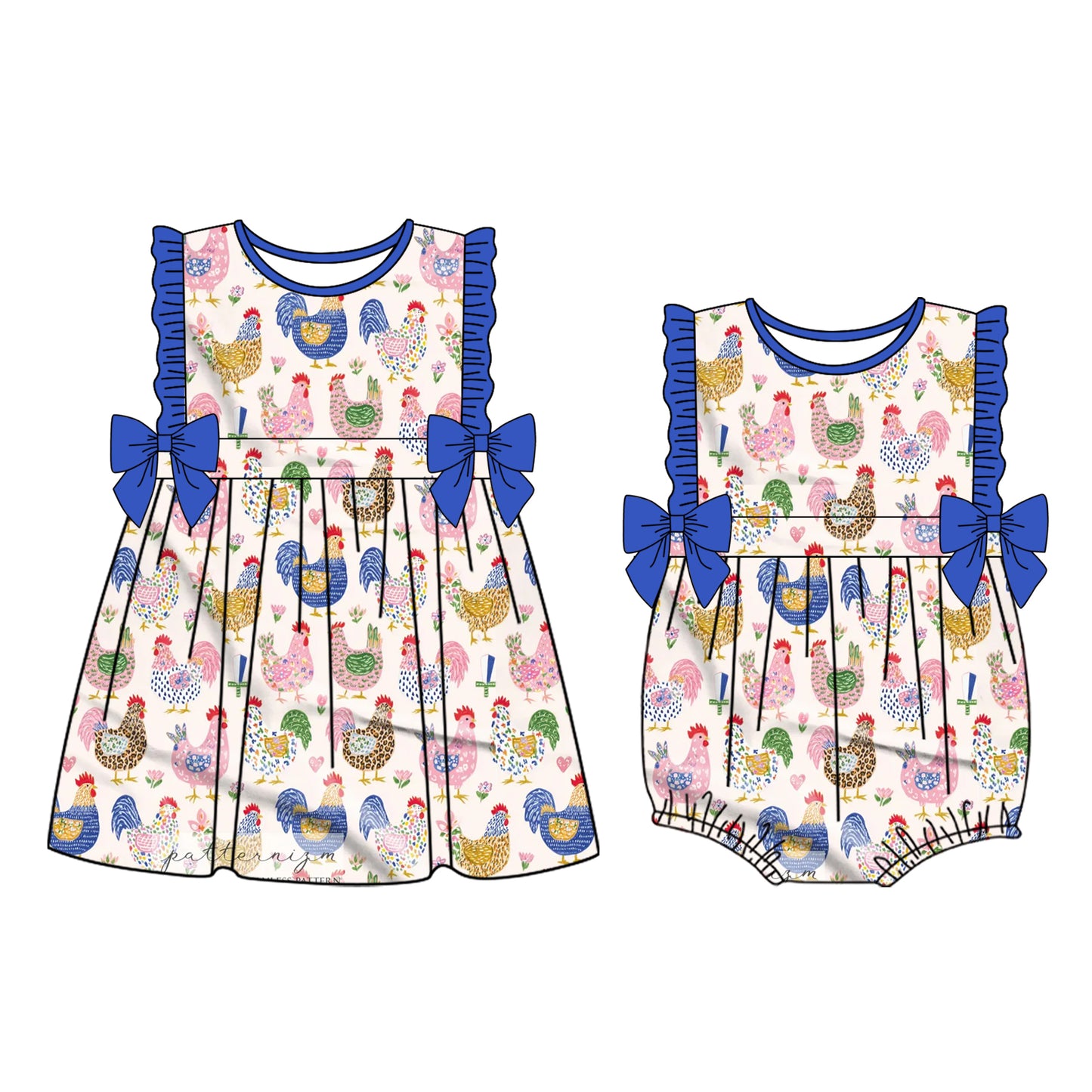 25.12.12 custom each style moq 5 eta 6-8week Sibling Sister baby short sleeve romper and dress match design