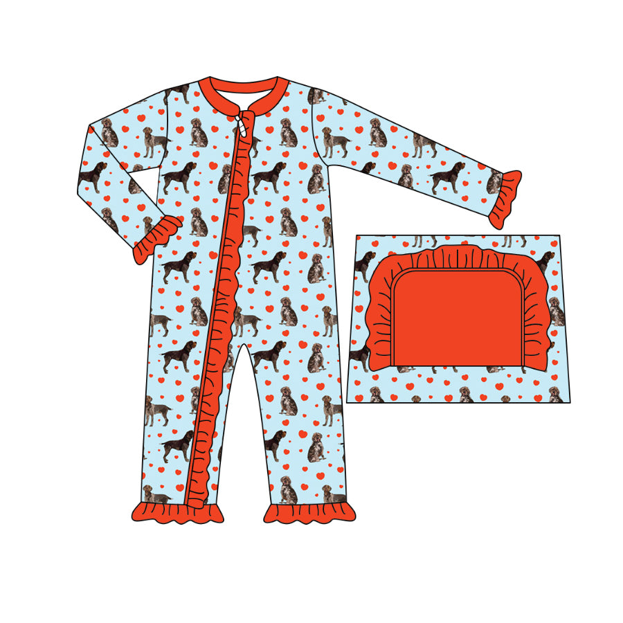 7.6 custom each style moq 5eta 4-6week Sibling Sister dog baby girls sets and rompers match family design