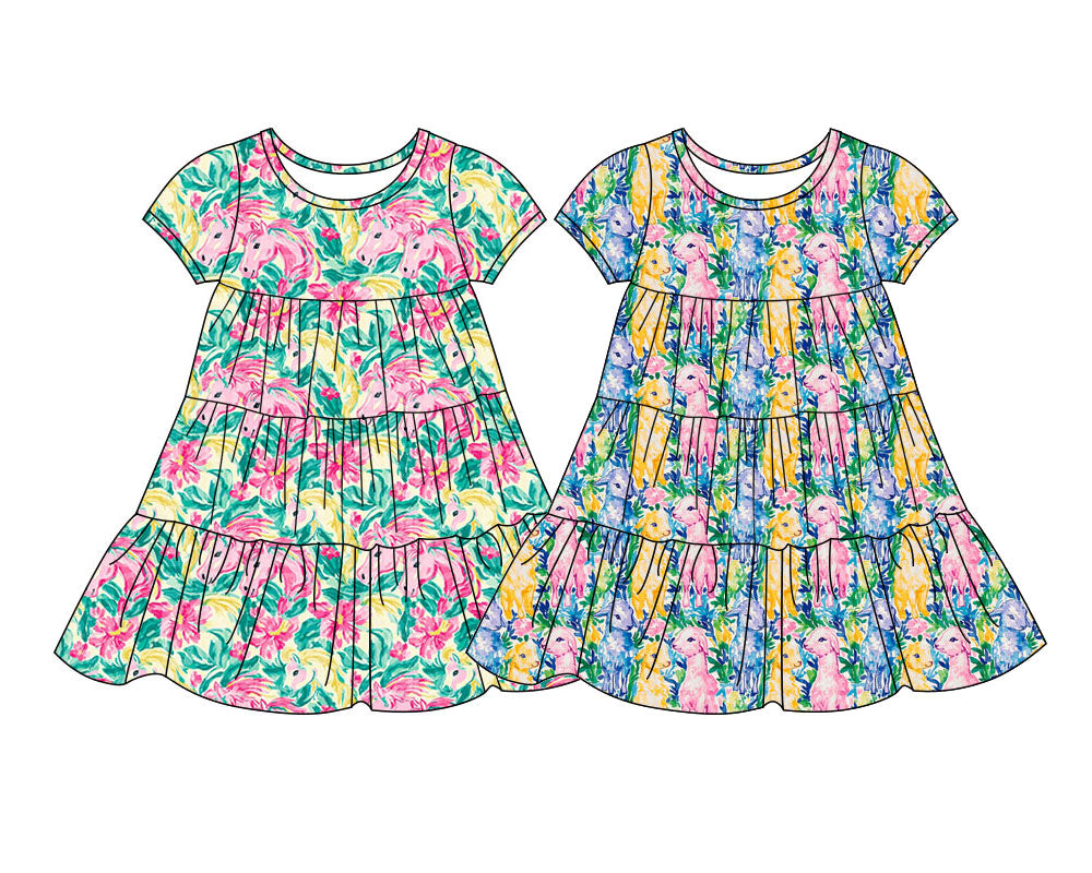 25.11.12 custom each style moq 5 eta 6-8week Sibling Sister baby girl short sleeves dress 2 match design