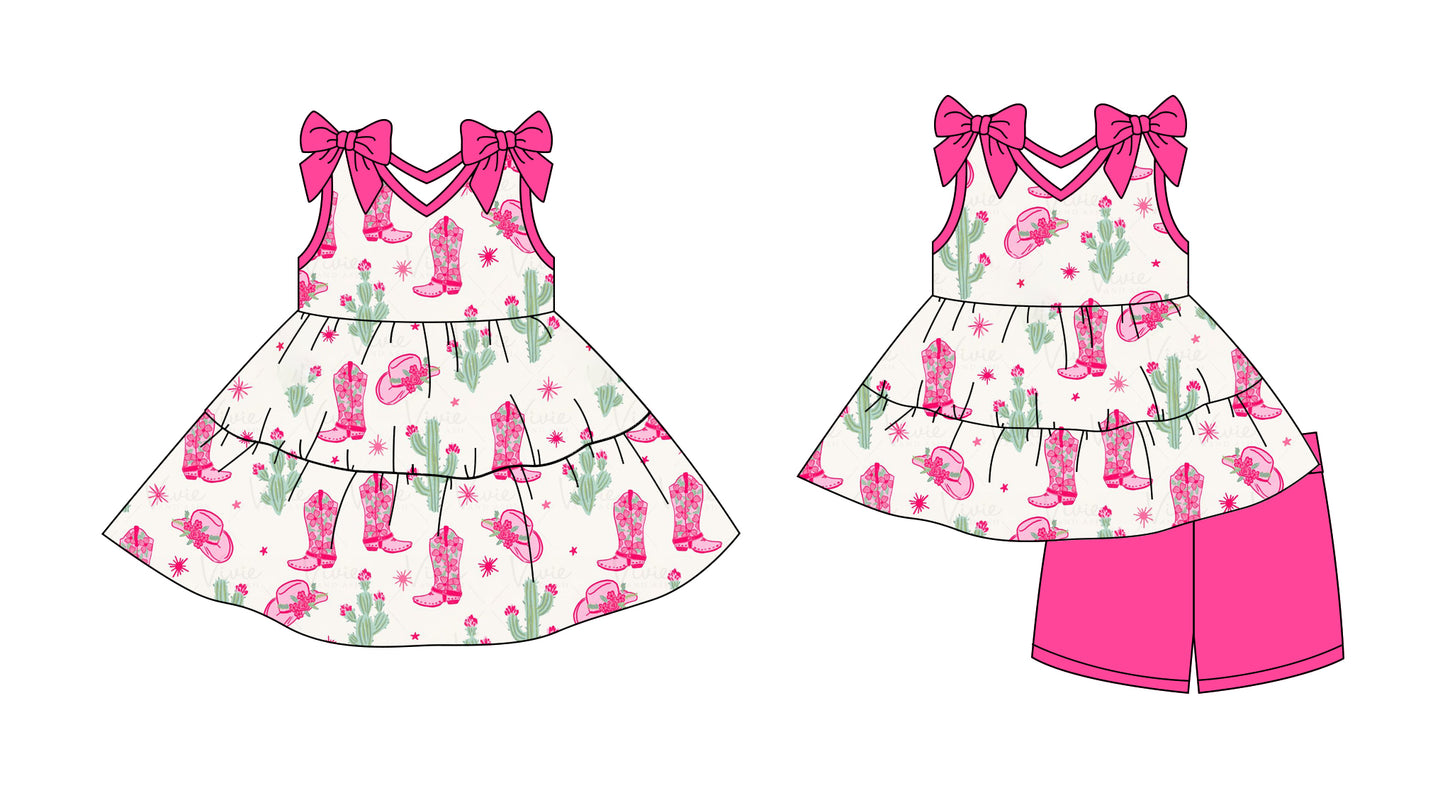 2.27 custom each style moq 5eta 4-6week Sibling Sister boot hat baby girl short sleeve shorts sets and dresses match design