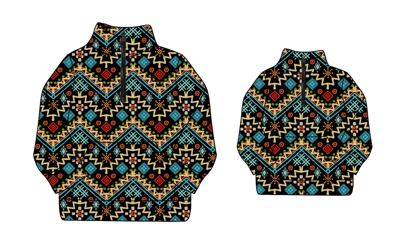 25.9.1 custom each style moq 5eta 4-6week Sibling Sister geometric baby long sleeve top and adult top match design