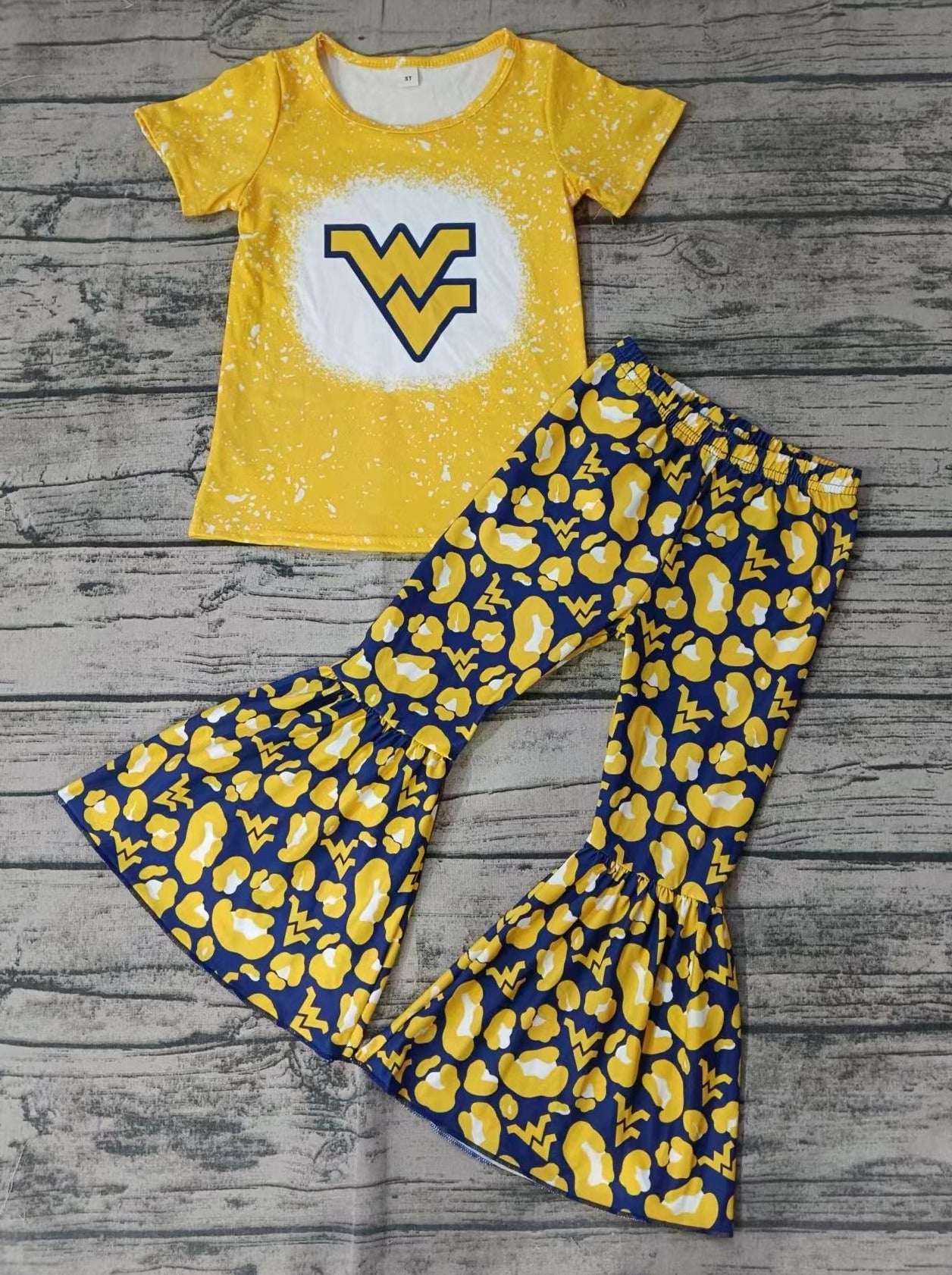 custom moq 5 eta 5weeks mix size team baby Girls clothes yellow short sleeve pants Suit