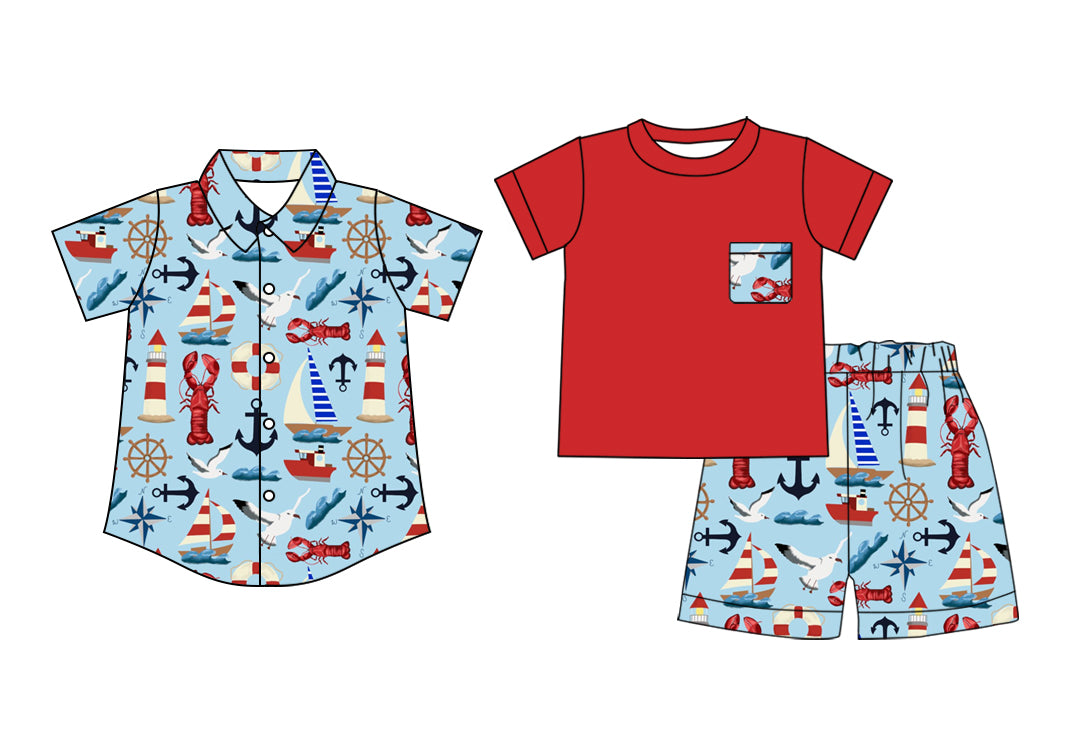 2.18 custom each style moq 5eta 4-6week Sibling Sister baby boy sets and top match family design