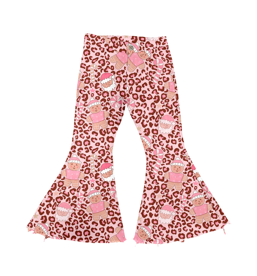 6.20 custom each style moq 5eta 4-6week baby girl clothes Christmas pink bell bottom pant jeans pant