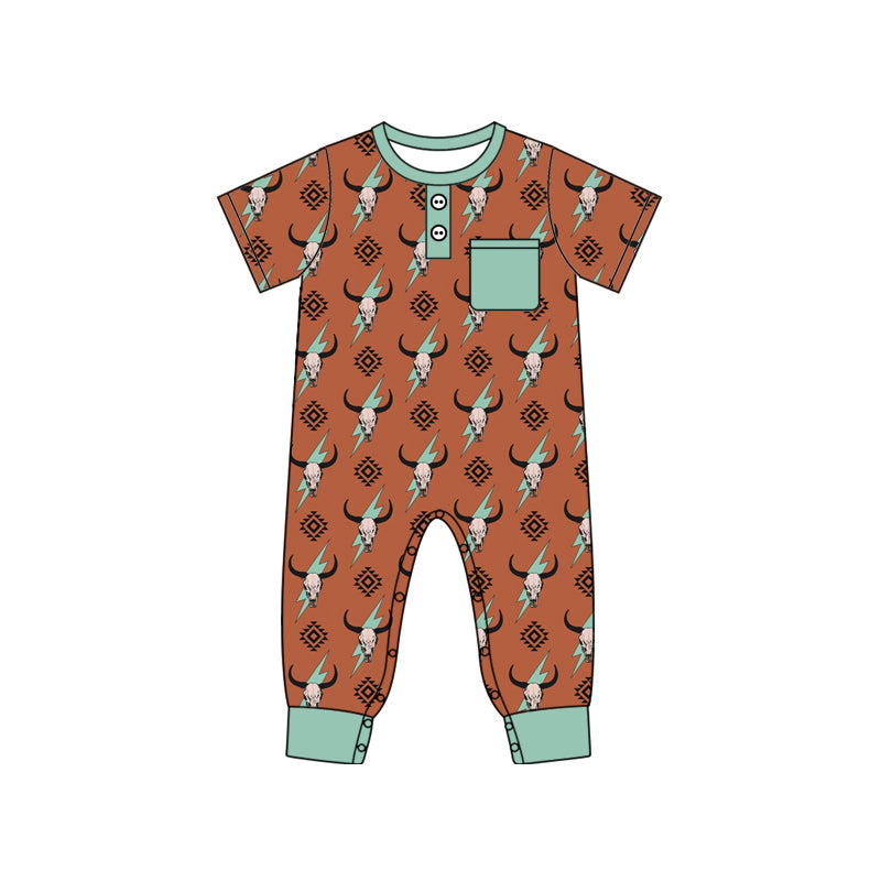 10.9 custom each style moq 5eta 4-6week Sibling Sister cow head baby boys short sleeve sets and rompers match design