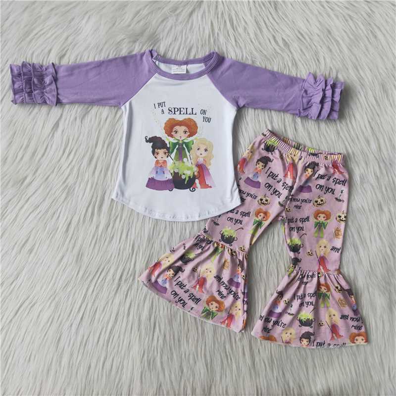 SALES NEW Baby Witch Long Sleeve Bell Pant Set - Cute And Spooky Outfit for Little Ones