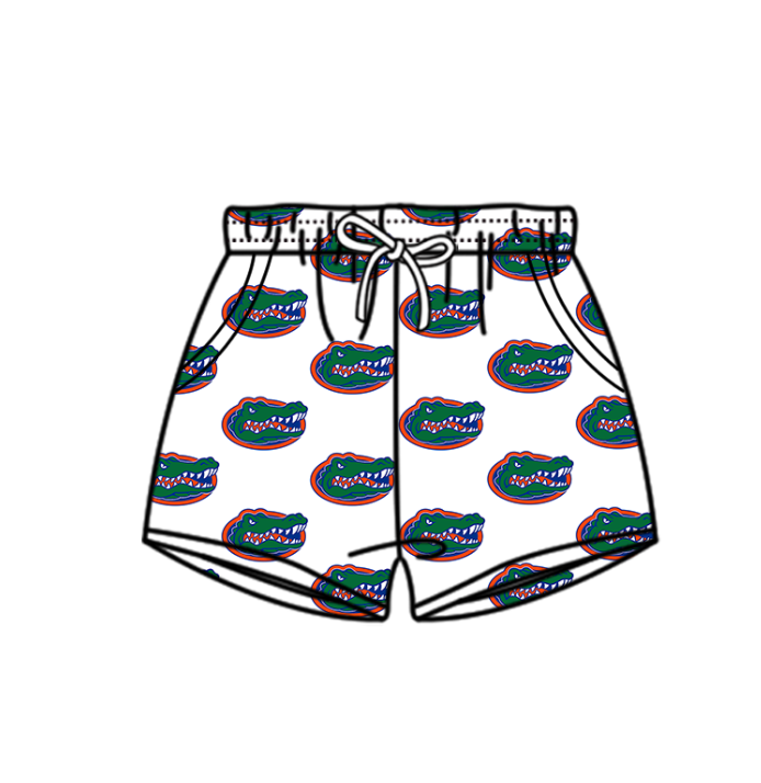Custom moq 5 mix size milk silk summer teams Baby Girl Green Two-Piece Swimsuit Set One Piece Swimsuits Boys Swim Trunks
