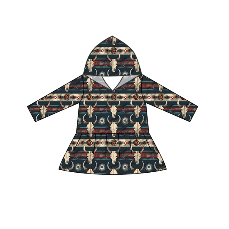 8.26 custom each style moq 5 eta 4-6week baby girls clothes cow head hooded long sleeve top