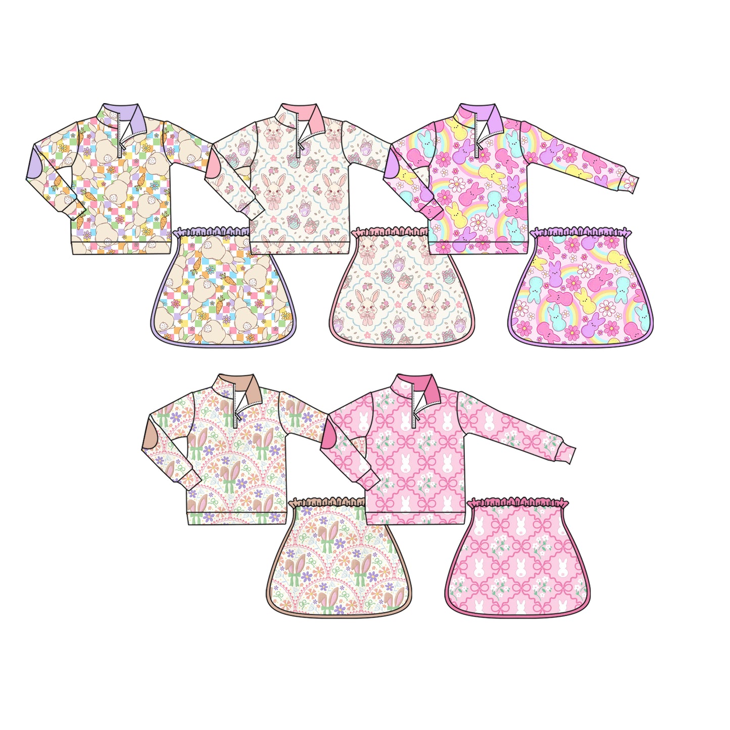 25.12.20 custom each style moq 5 eta 6-8week Sibling Sisters bunny baby girl clothes long sleeve skirts sets 5 match family design