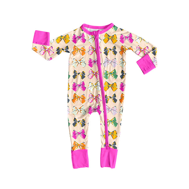 25.8.29 custom each style moq 5eta 4-6week Sibling Sisters bow baby girl clothes long sleeve pants sets and romper match family design