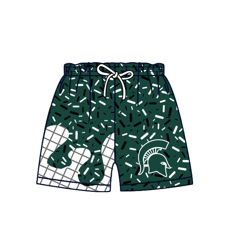 Custom moq 5 mix size milk silk summer teams Baby Camo Hooded Short Sleeve Top and Shorts Set Green Ice Cream Drips Hooded Top with Matching Shorts