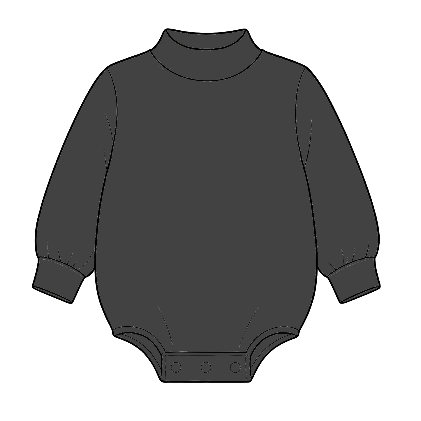 custom moq 5 mix size High Neck Baby Kids Solid Mock Neck Long Sleeve Bubble Romper