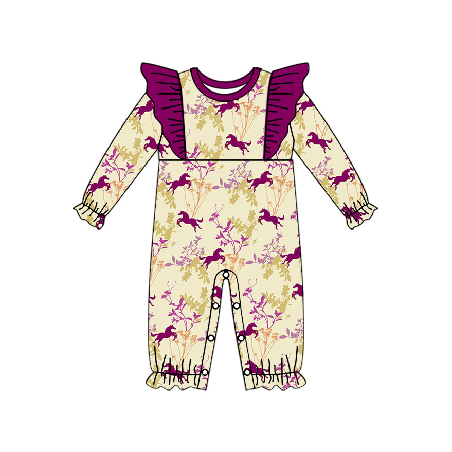 9.3 custom each style moq 5eta 4-6week Sibling Sister horse baby girls sets and rompers match family design