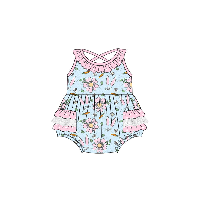 10.24 custom each style moq 5eta 4-6week Sibling Sister floral pink baby girl short sleeve dress and rompers match family design
