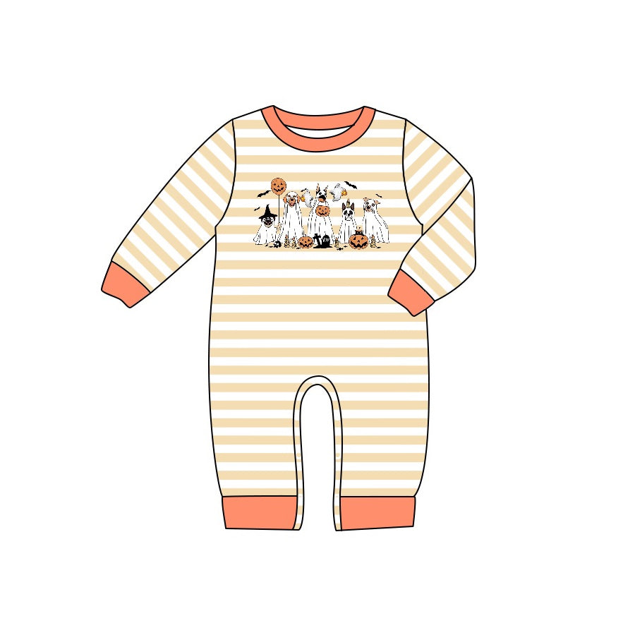 5.9custom each style moq 5eta 4-5week Sibling Sister Halloween style print orange girls outfits and baby romper and dress match family design