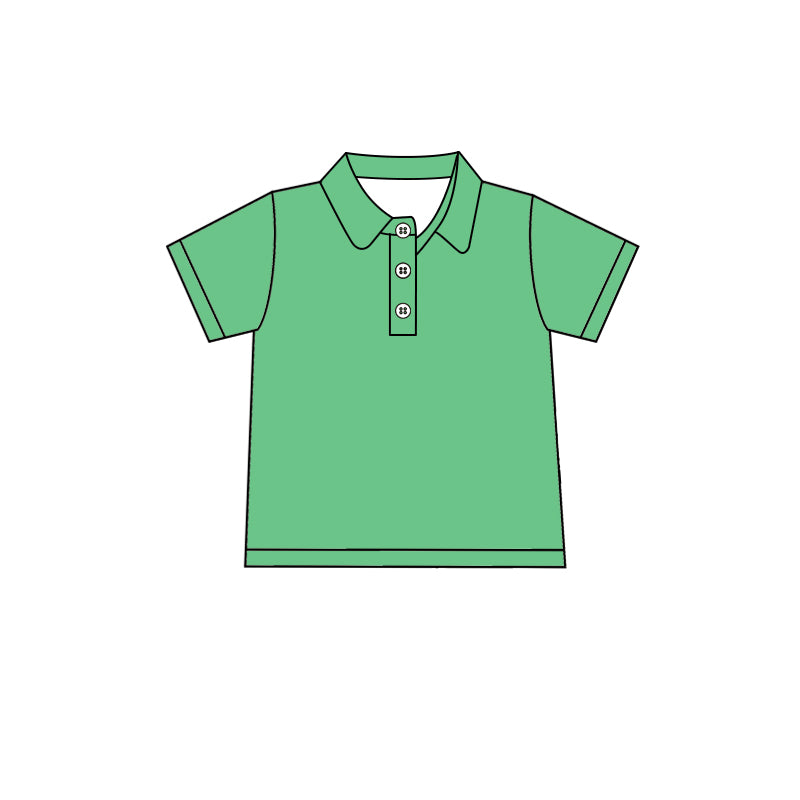 Custom moq 5 boys Blank Cotton short-sleeved polo shirt Mint Green Short-Sleeve Polo Shirt