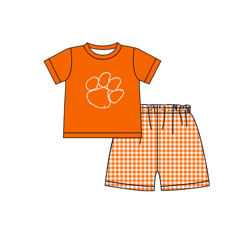 Custom moq 5 mix size milk silk summer teams orange Polka Dot Baby Romper Set Short-Sleeved Thong Dress for Girls And Short-Sleeved Shorts for Boys Cute Baby Outfit Combination