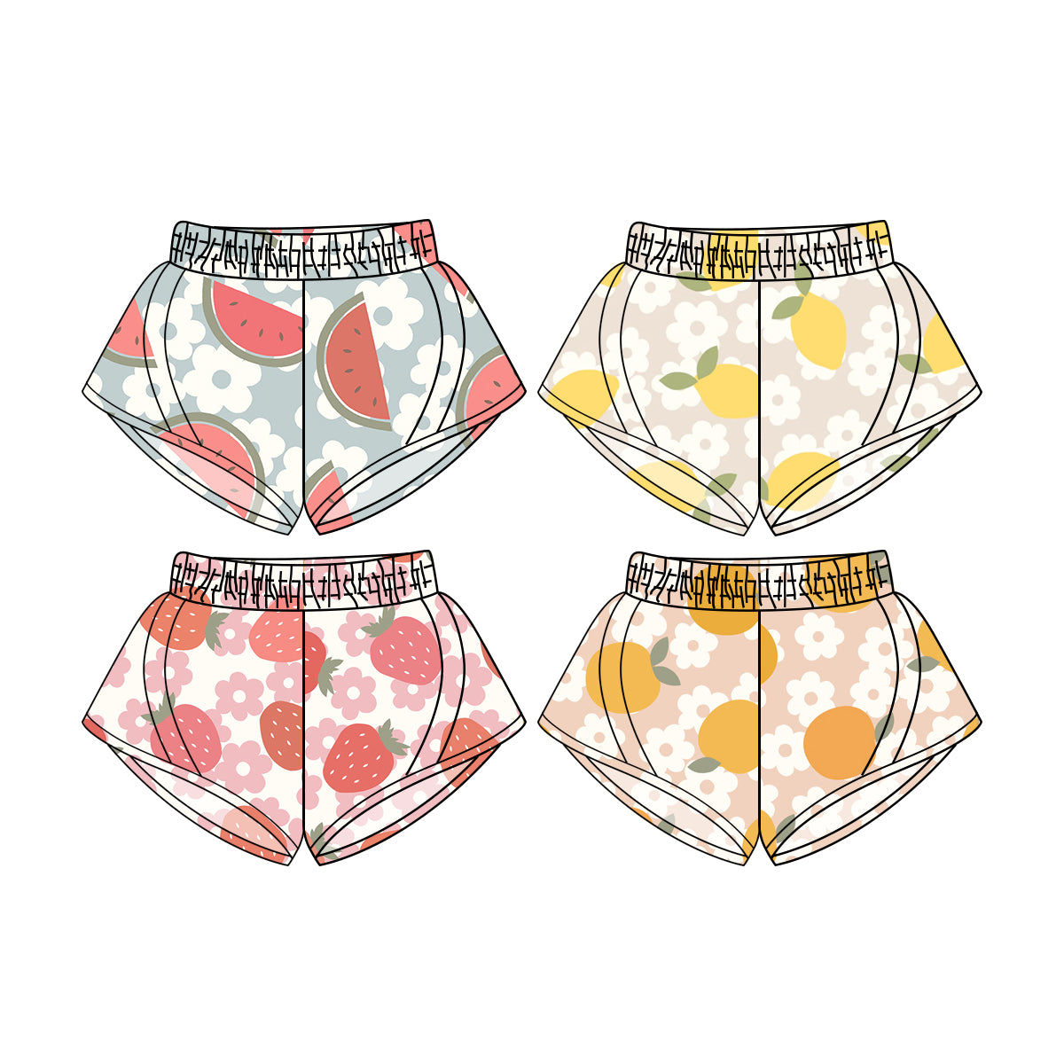 4.21 custom each style moq 5eta 4-6week Sibling Sister baby girls clothes shorts 1 and shorts 4 match family design