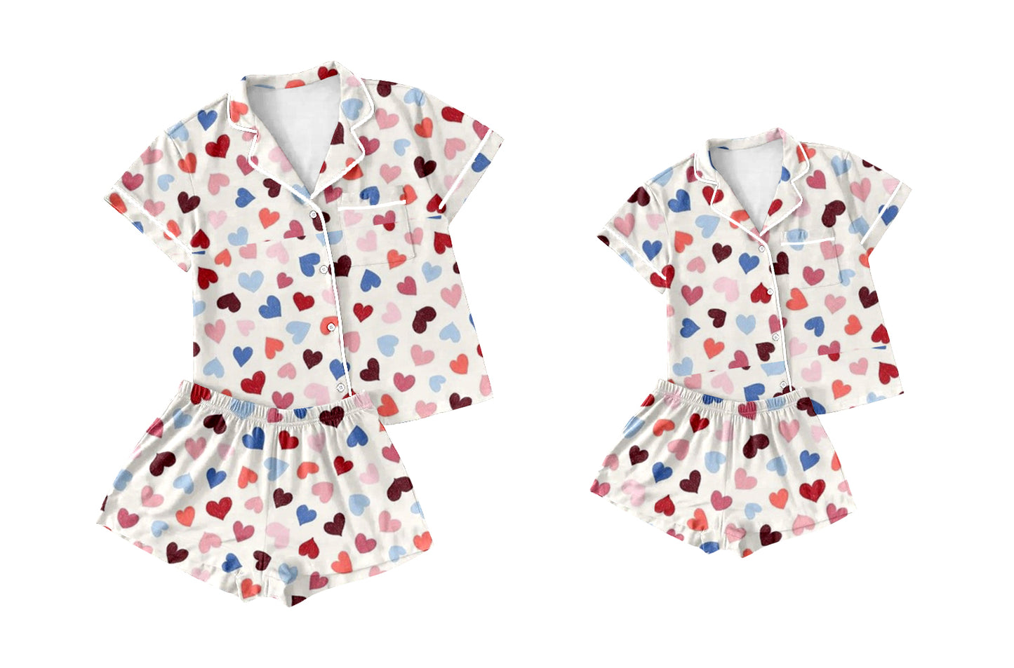 25.12.5 custom each style moq 5 eta 6-8week Sibling Sister love short sleeve shorts sets and adult set match design