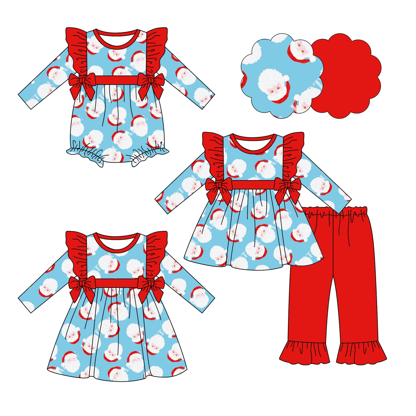 25.6.19 custom each style moq 5eta 4-6week Sibling Sisters Christmas baby girl long sleeve pants sets and dress and rompers match family design
