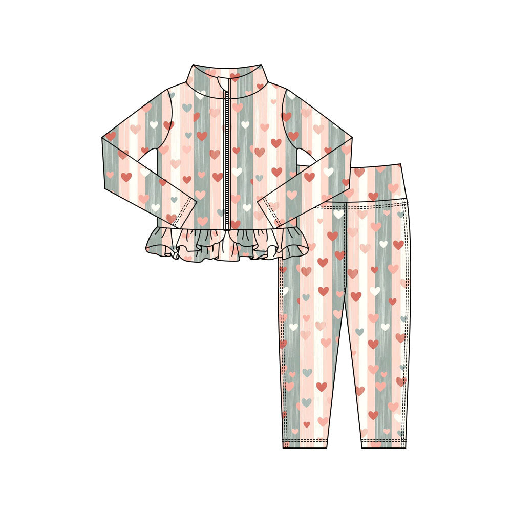 25.10.23 custom each style moq 5 eta 6-8week Sibling Sisters love baby girl long sleeve pants sets 2 match family design
