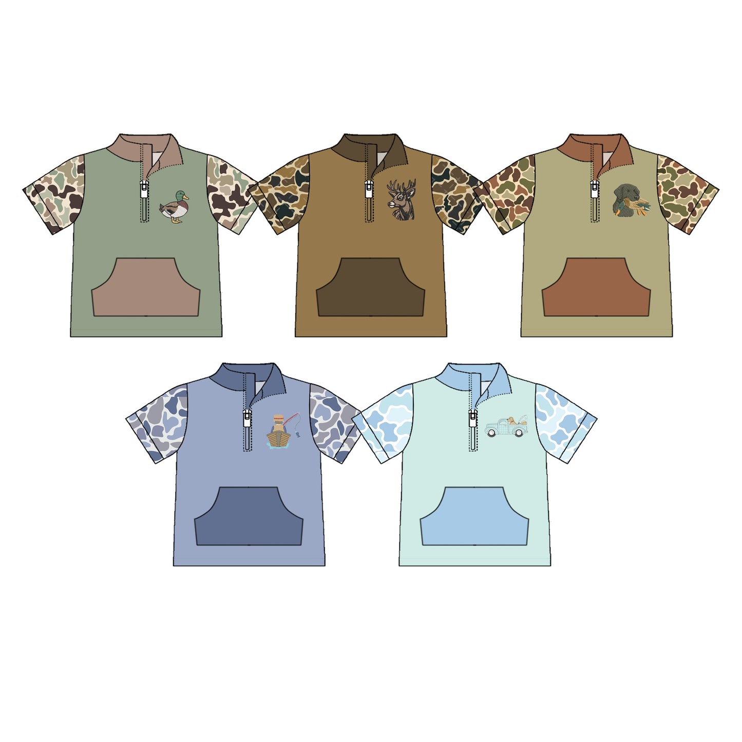 25.11.5 custom each style moq 5 eta 6-8week Sibling Sisters camouflage duck baby boys short sleeve top 5 match family design