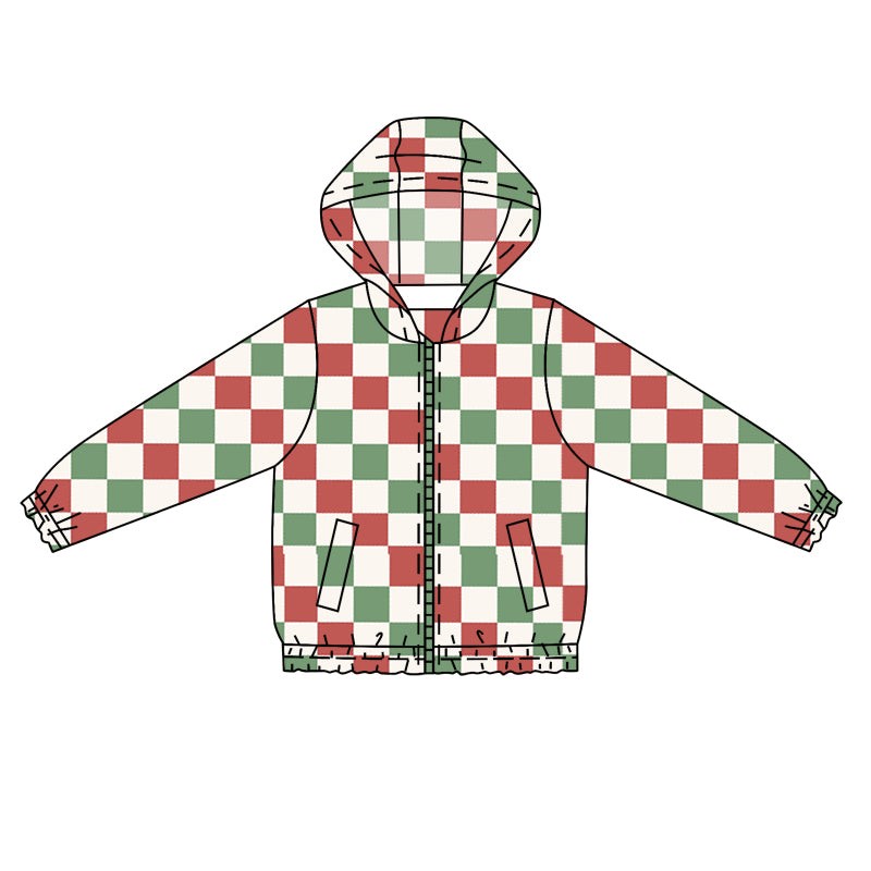 6.11 custom each style moq 5 eta 4-6week Sibling Sister grid boys hooded long sleeve top 1 and top 2