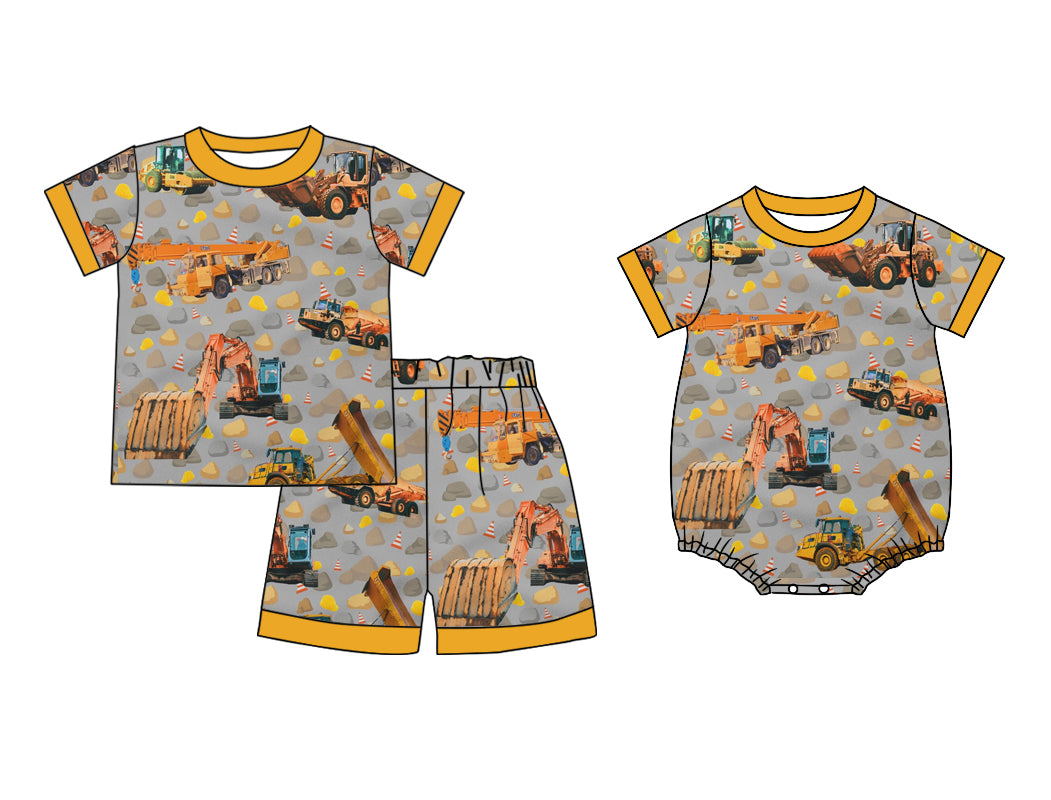 11.23 custom each style moq 5eta 4-6week Sibling Sister baby boy short sleeve shorts sets and rompers match design