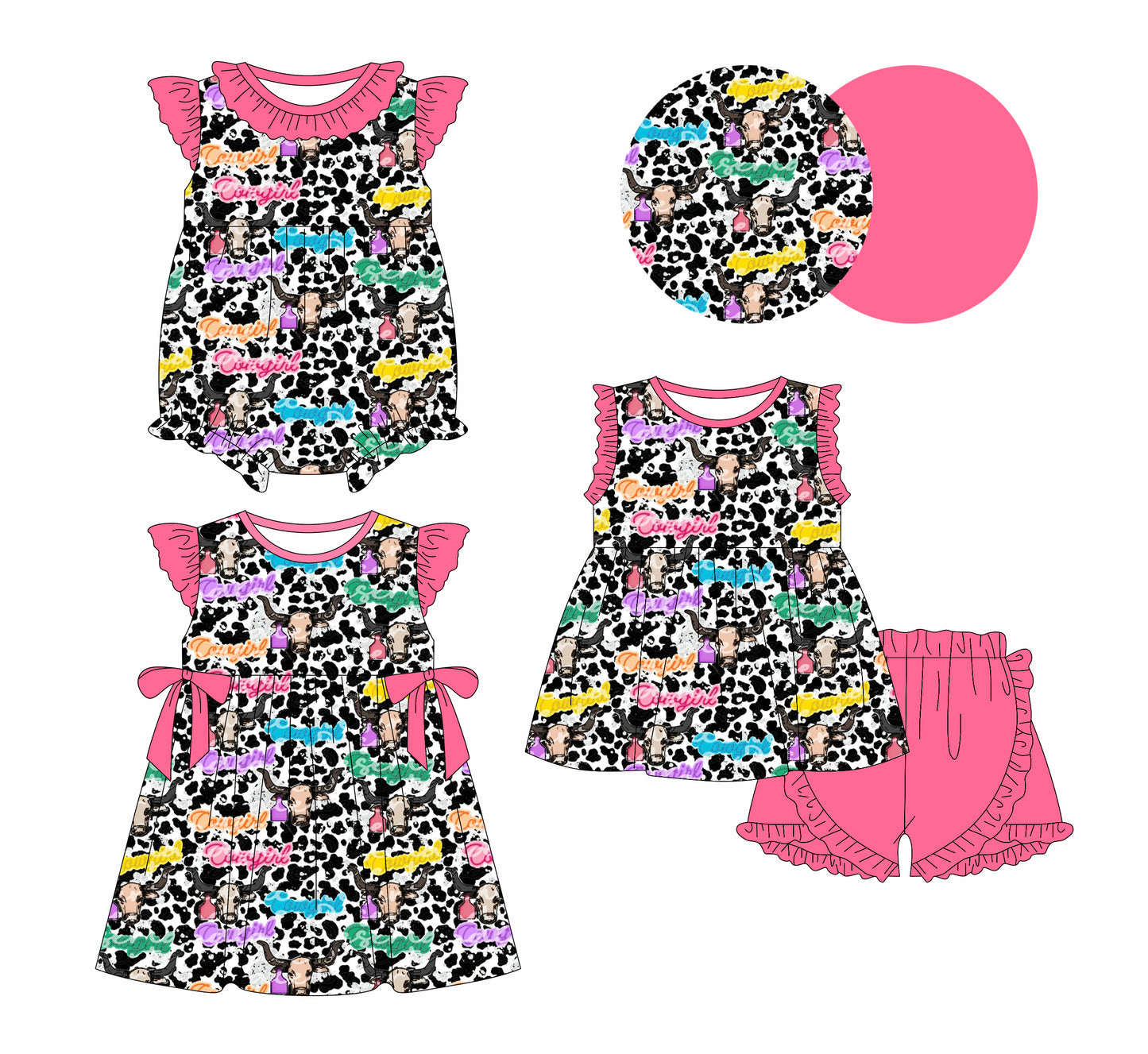 1.10 custom each style moq 5eta 4-6week Sibling Sister baby girl short sleeve shorts sets and dress and rompers match family design(