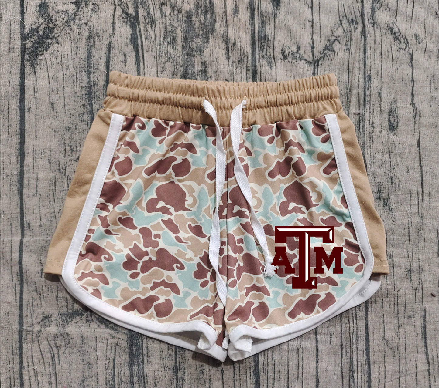 Custom moq 5 mix size milk silk baby kids clothes team camouflage summer shorts-25.11.20