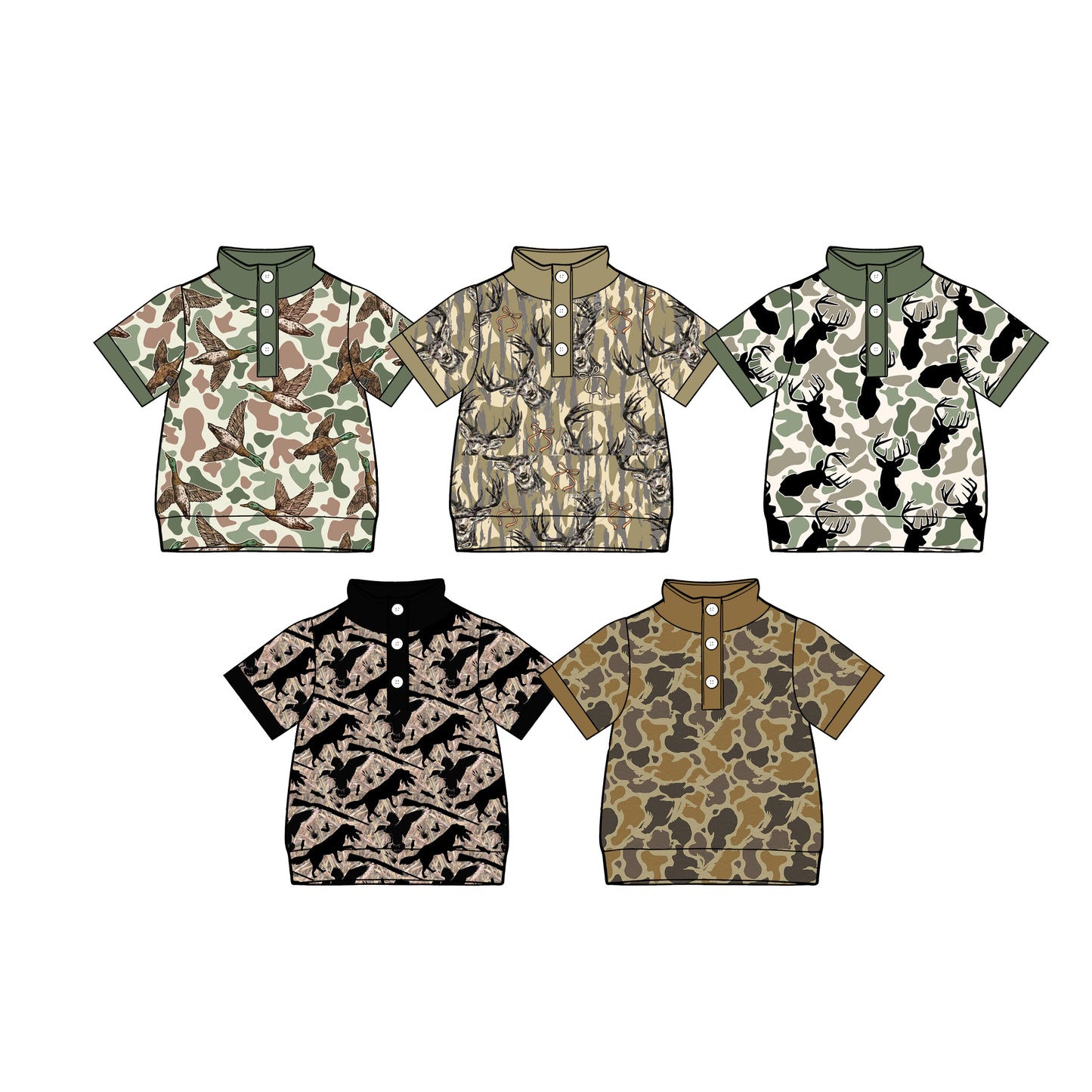 25.11.20 custom each style moq 5 eta 6-8week Sibling Sisters camouflage duck baby boy short sleeve top 5 match family design