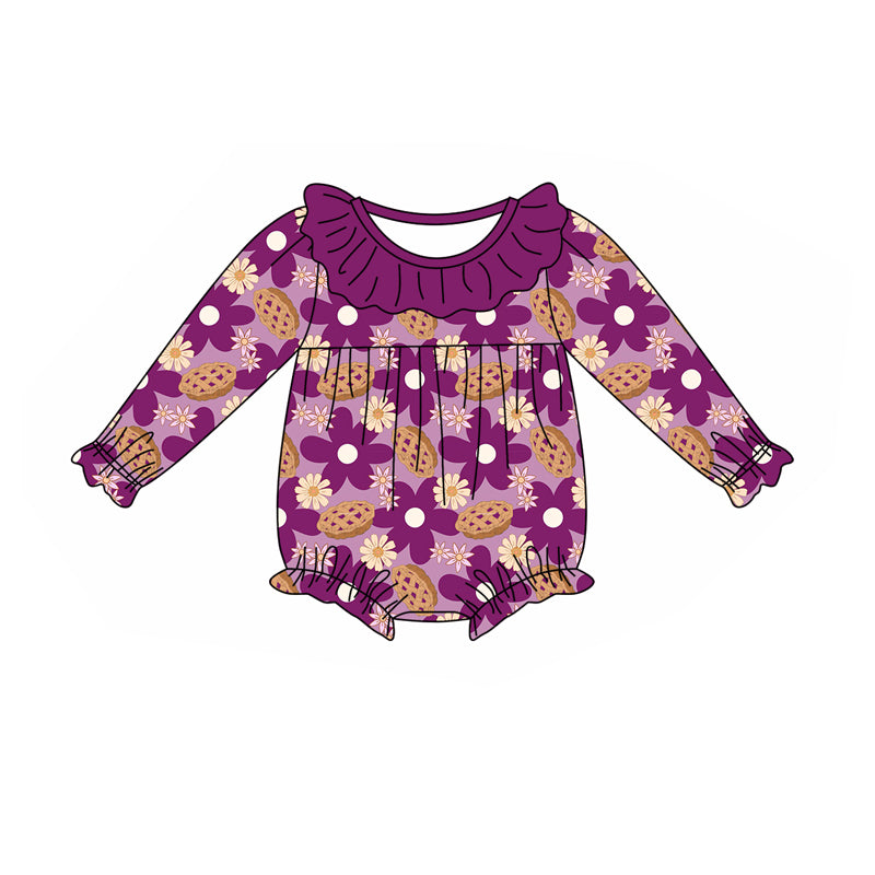 9.10 custom each style moq 5eta 4-6week Sibling Sister floral purple baby girl sets and dress and rompers match family design