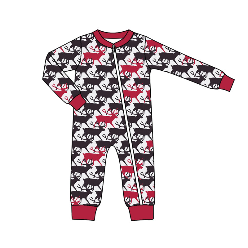 7.10 custom each style moq 5eta 4-6week Sibling Sister deer rose red baby boys sets and rompers match family design